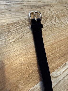 Black Velvet kids Belt with Silver Buckle